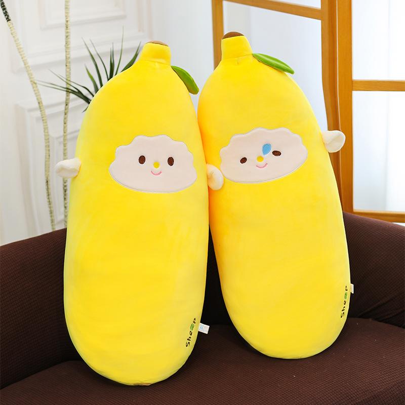 Soft cute lamb banana throw pillow plush toy cute long banana doll girl birthday gift