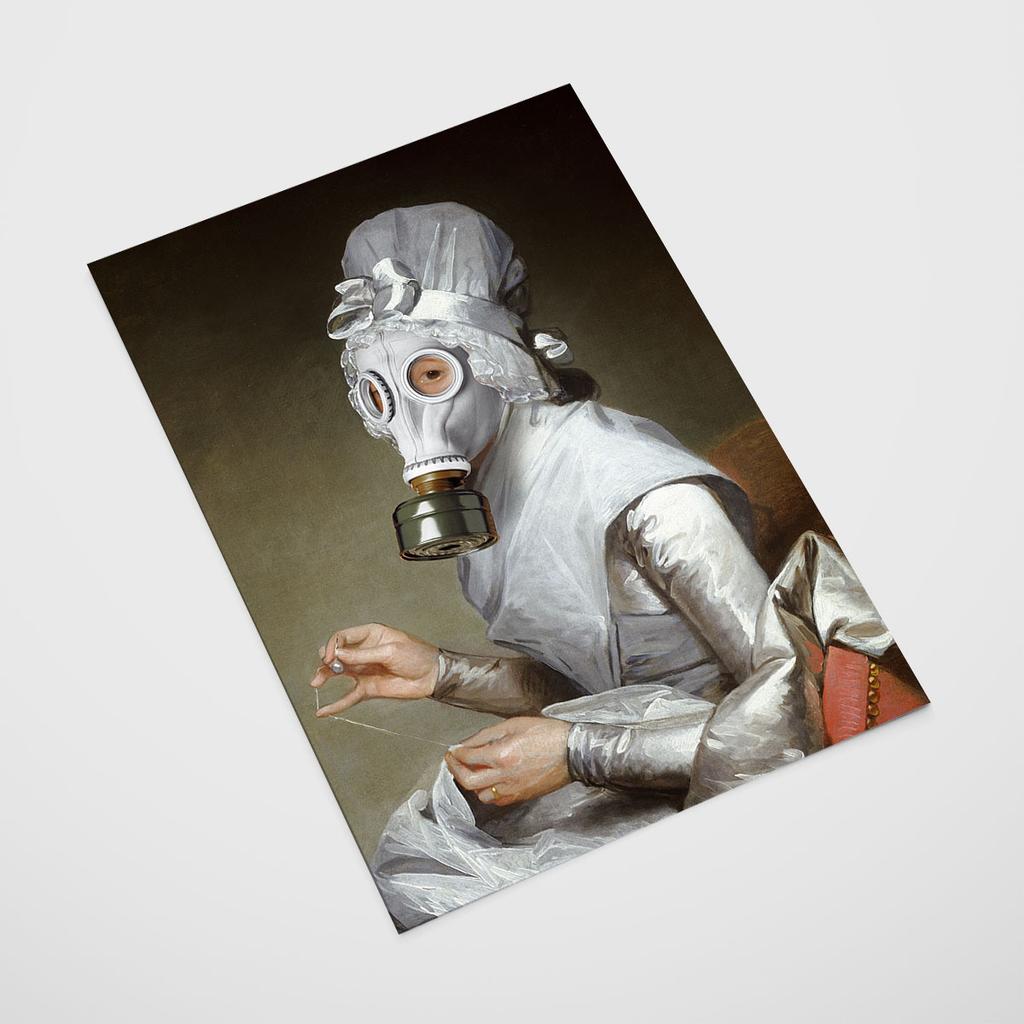 Poster Portrait White Gas Mask
