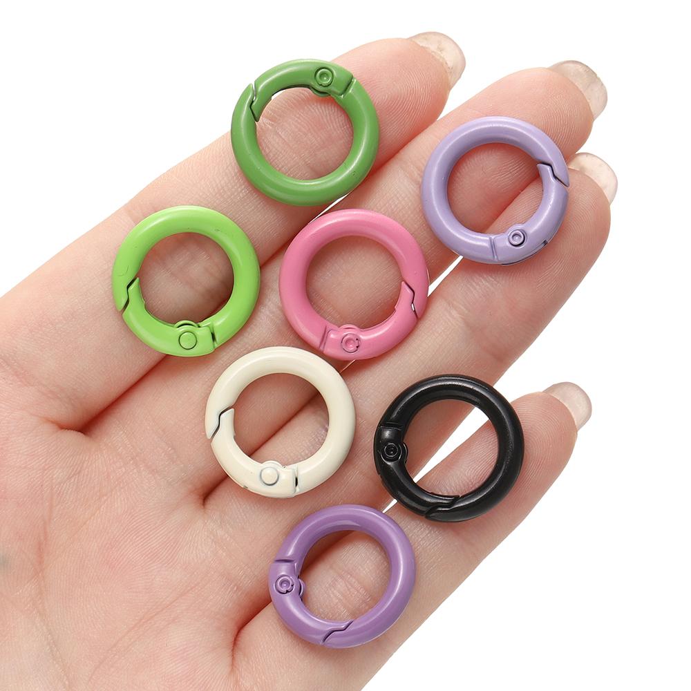 5Pcs Colorful O Ring Spring Clasp Openable Round Carabiner Keychain Clips Hook Dog Chain DIY Jewelry Buckle Connector