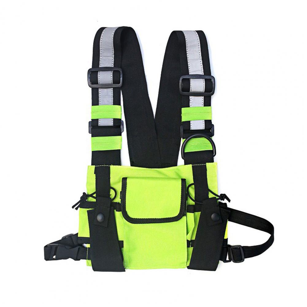 Functional Tactical Chest Bag For Men Fashion Bullet Hip Hop Vest Streetwear Bag Waist Pack Unisex Black Chest Rig Bag