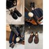 Inner height increase 7CM small size 3233 round head one pedal thick heel loafer single shoes small leather shoes women