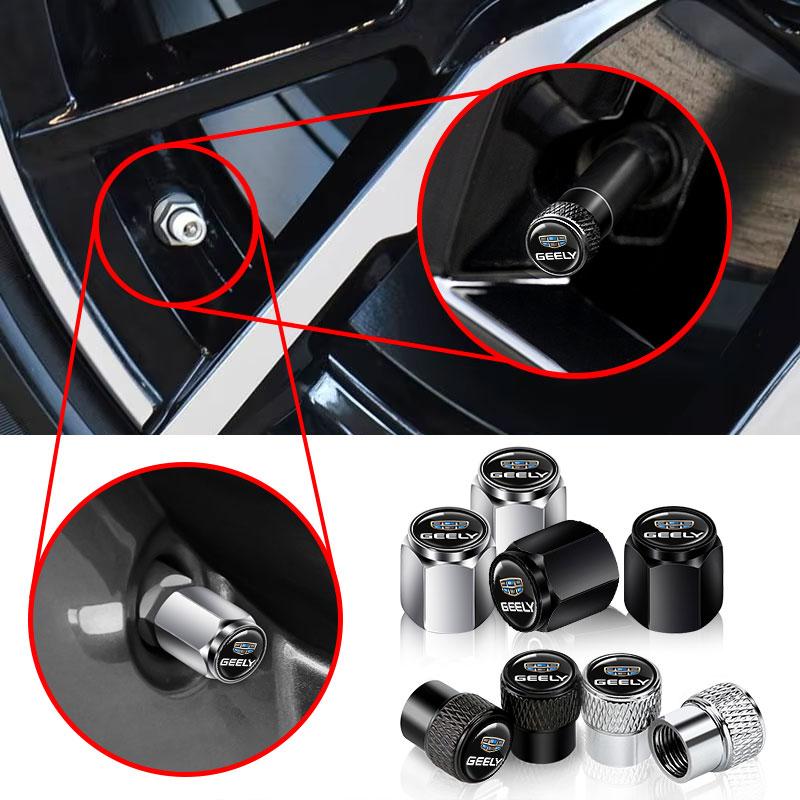 For Geely Atlas SUV Boyue Borui Coolray Emgrand GE NL3 EX7 4Pcs Car Wheel Tire Valve Caps Tyre Stem Cover Waterproof Accessories