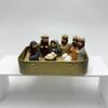 Hand Painted Nativity Manger Scene Kit Metal Tin Box Christmas Figurines  Bedside Table