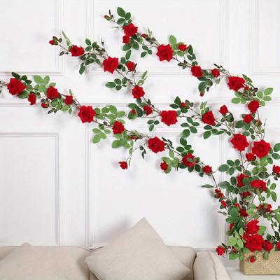 1Pc White Pink Simulated 70.87-inch Rose Vines, Can Be Used for Outdoor Ceremony Decoration