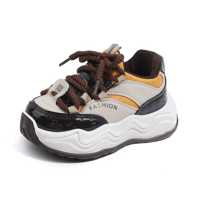 Children's sports shoes 2025 autumn new boys solid-soled trendy shoes girls soft-soled dad shoes baby casual shoes