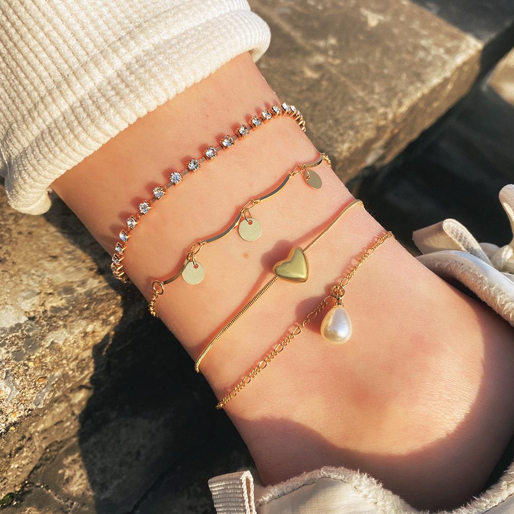 Bohemian Charm Anklet Set For Women Star Moon Ankle Bracelet On Leg Foot Chain Female Beach Jewelry