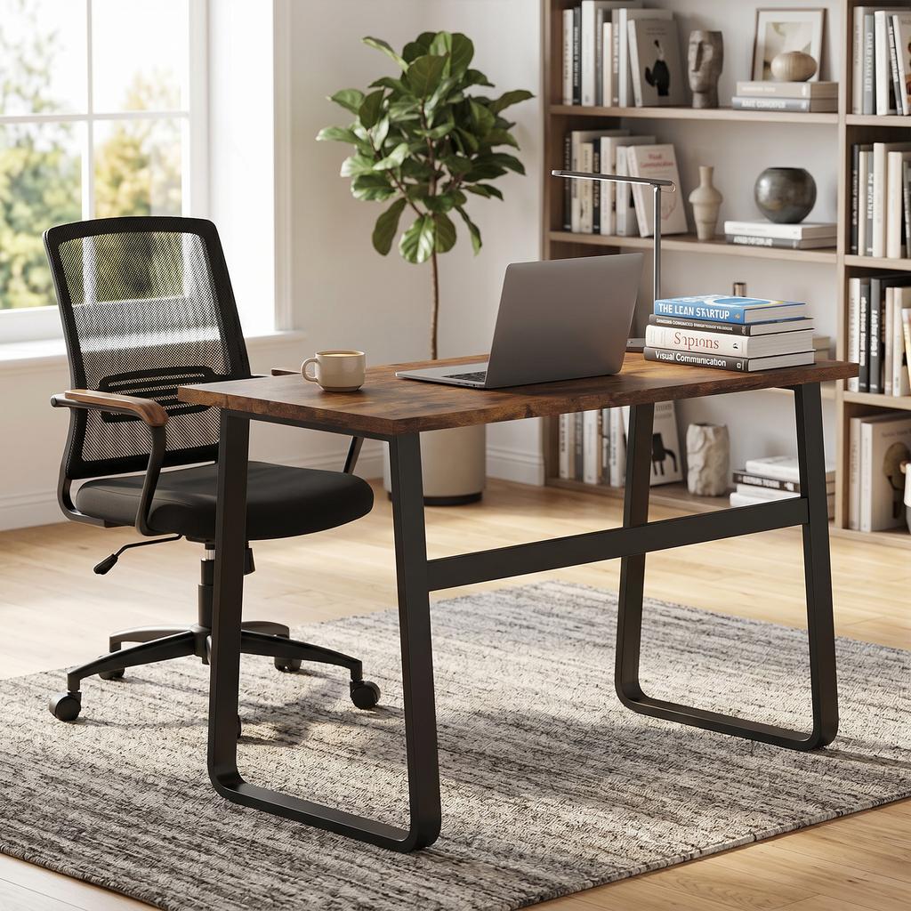 Industrial Writing Desk With Metal Legs 100 X 58 X 74.5cm Rustic Brown And Black