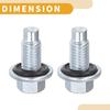 Partuto Oil Drain Plug Pan Thread Repair No.11519933 - Car Sump Drain Nut Oil Drain Bolt - Metal Silver Tone for Buick - 2pcs