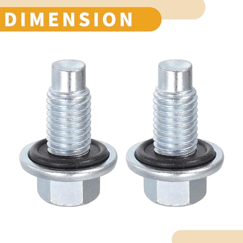 Partuto Oil Drain Plug Pan Thread Repair No.11519933 - Car Sump Drain Nut Oil Drain Bolt - Metal Silver Tone for Buick - 2pcs