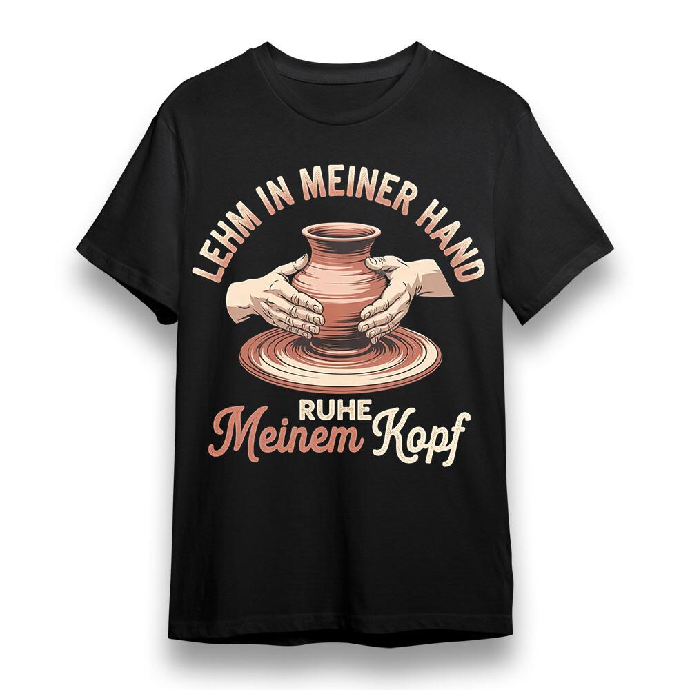 

Men s Plus Size T-shirt With Clay In Meiner Hand Graphic Unisex Black Cotton Tee 4XL