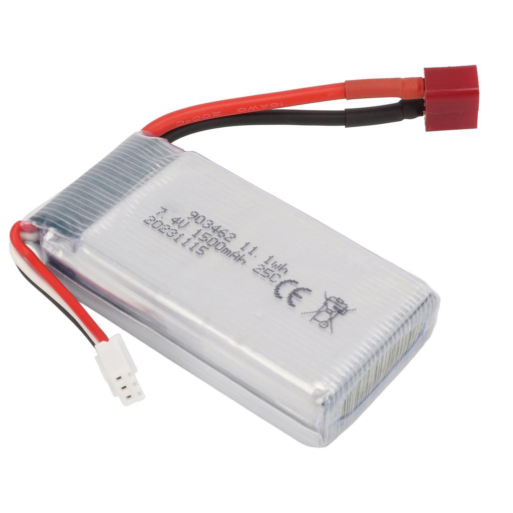 7.4V 1500mAh RC Ship Lithium Battery With T Plug RC Car Lithium Battery For FT009 RC Boats for V913 L969 K959 RC Cars