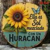 Vintage Farmhouse Sunflower Butterfly Rustic Metal Tin Sign 8x12 Inch Wall Art Aluminum Print Decor for Country Home Kitchen Garage