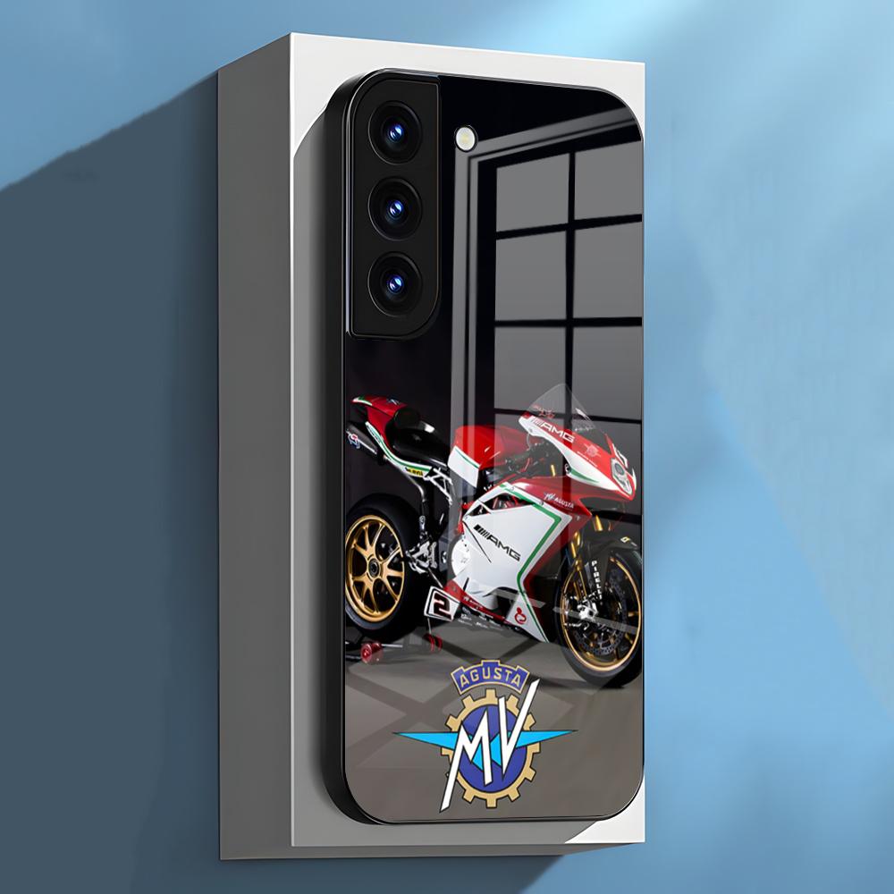 Motorcycle MVAgusta Phone Case For Samsung S26 S25 S24 FE S23 S22 S21 Plus S20 Ultra Note20Ultra Black Glass Cover