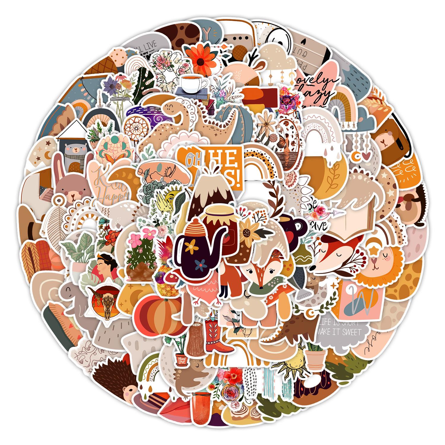 

200 Bohemian Graffiti Stickers Luggage Laptop Skateboard Water Cup Waterproof Decorative Stickers