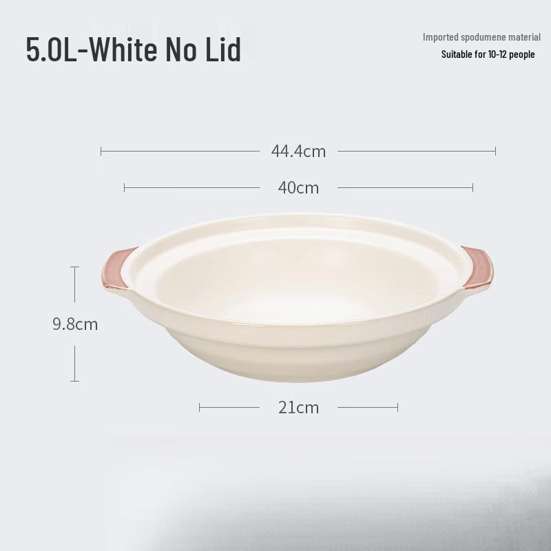 LIEI Commercial Ceramic Shallow Clay Pot - White Floral