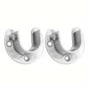2pcs Closet Rod Holder Socket Flange Rod Holder U Shape Closet Rod Bracket Black 25mm Wardrobe Rail End Supports Curtain Rail Holder
