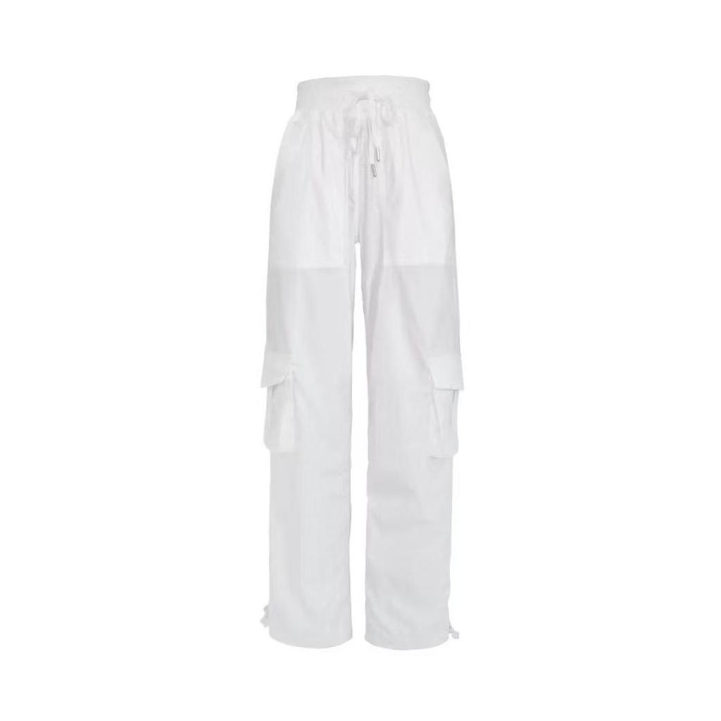 Lulu Parachute Cargo Pants - Women's Mid-High Waist, Sporty, Casual, Loose Fit with Straight Leg