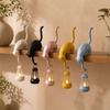 Cute Figurine Cat Wall Hook Light 3D Printed Cat Hanging Hook Lovely Cat Decor Lamp  Bedroom