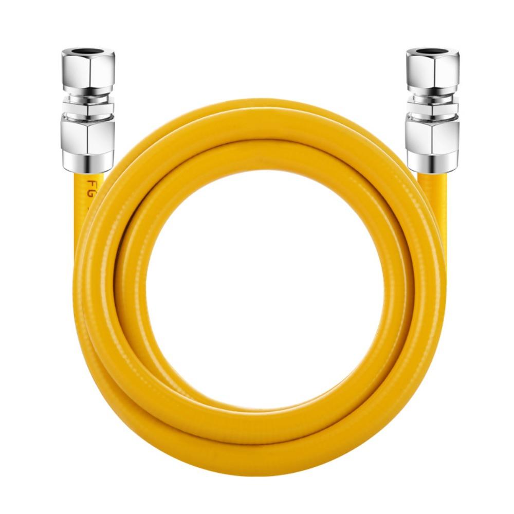 G1/2  Yellow Plastic Protection Stainless Steel Corrugated Gas Hose Pipe