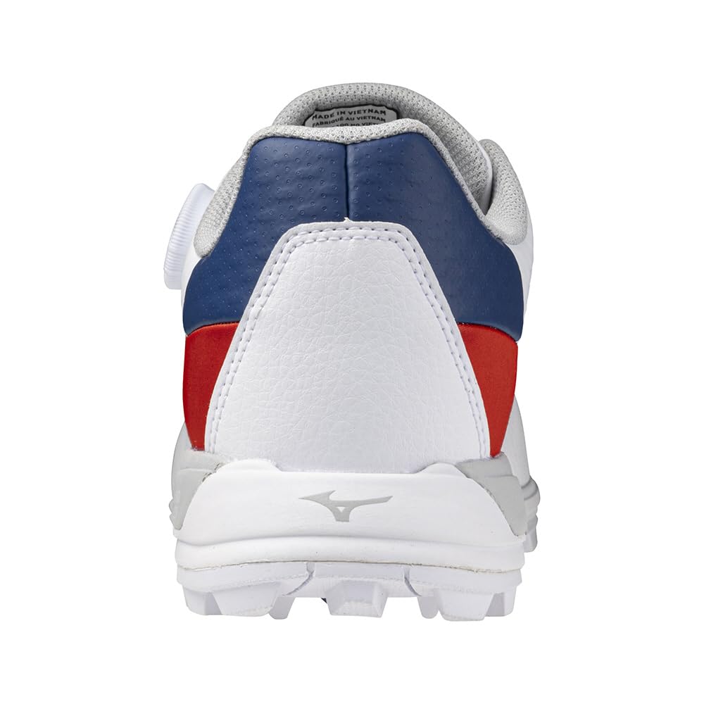 Mizuno Wave Hazard Aqua BOA Golf Shoes, Lightweight, Wide Grip, Waterproof, Men's, White/Red, Size 25.0 Cm, 3E