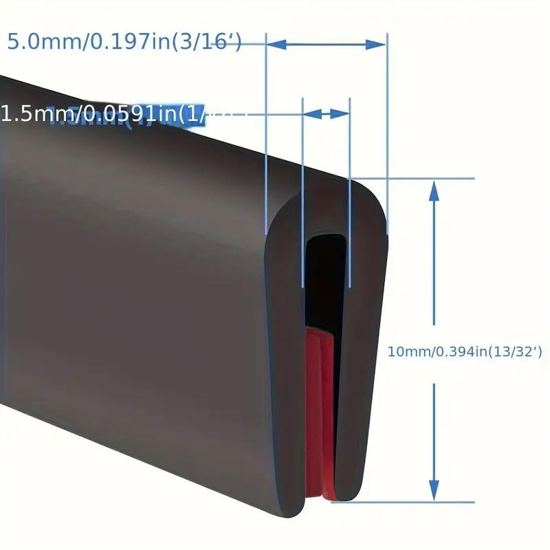 3M Car Rubber Edge Trim Strip Self-Adhesive Black U-Shaped Rubber Seal Strip Anti-Scratch Car Door Metal Edge Protector as photo