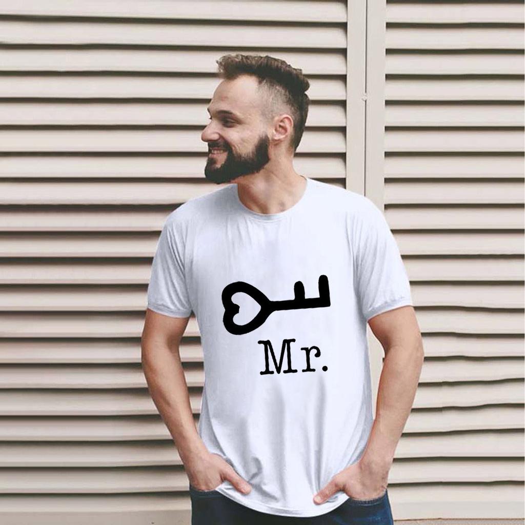 Men Valentine's Day Heart Printed Short Sleeve Tops Blouse T-Shirt