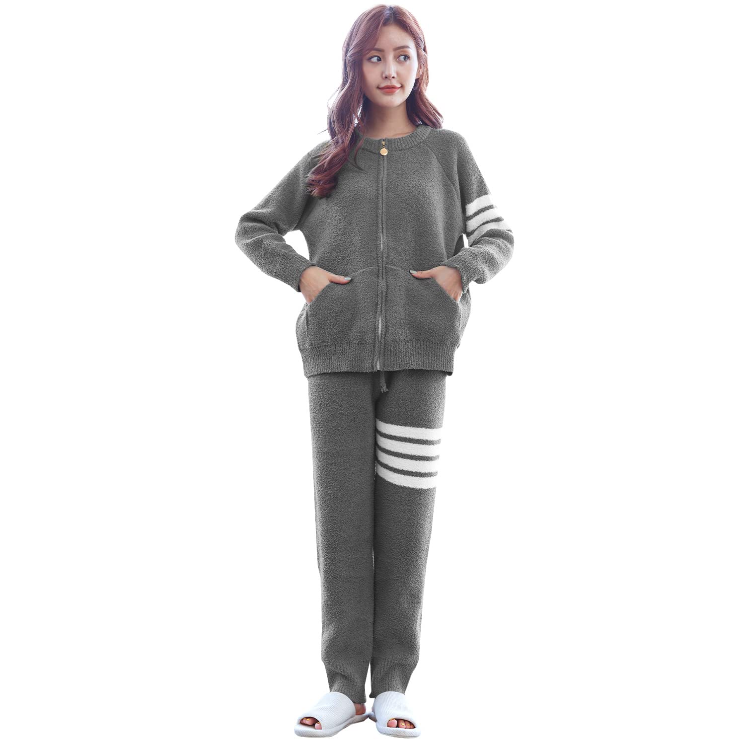 

Luanna Jena Pajama Set and Iron Women s 2-Piece (Top Pants) (QW1445, Gray)