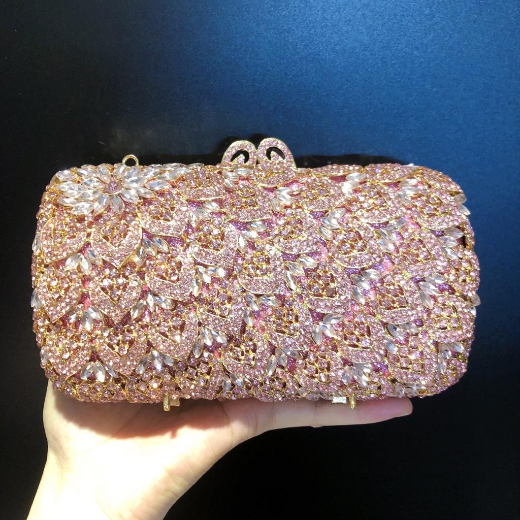 Mermaid Handmade Diamond-encrusted Evening Bag Foreign Trade Empty Metal Hard Box Full of Diamonds Hand Bag for Women Stone Clut
