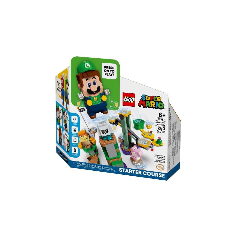 LEGO Super Mario Luigi Starter Set 71387 Adventure Toy for Boys and Girls Educational Figure Game 6 Years and Up