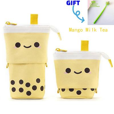 Cute Pencil Case Vertical Pencil Holder Retractable Makeup Case With Kawaii Smiling Face Pencil Case Free Funny Signature Pen