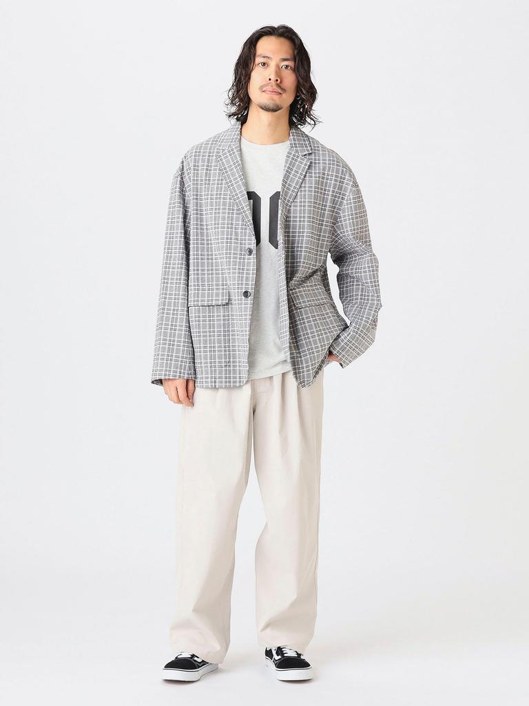 B:MING LIFE STORE by BEAMS Men's Check Soccer Jacket, Gray, M_92160085247