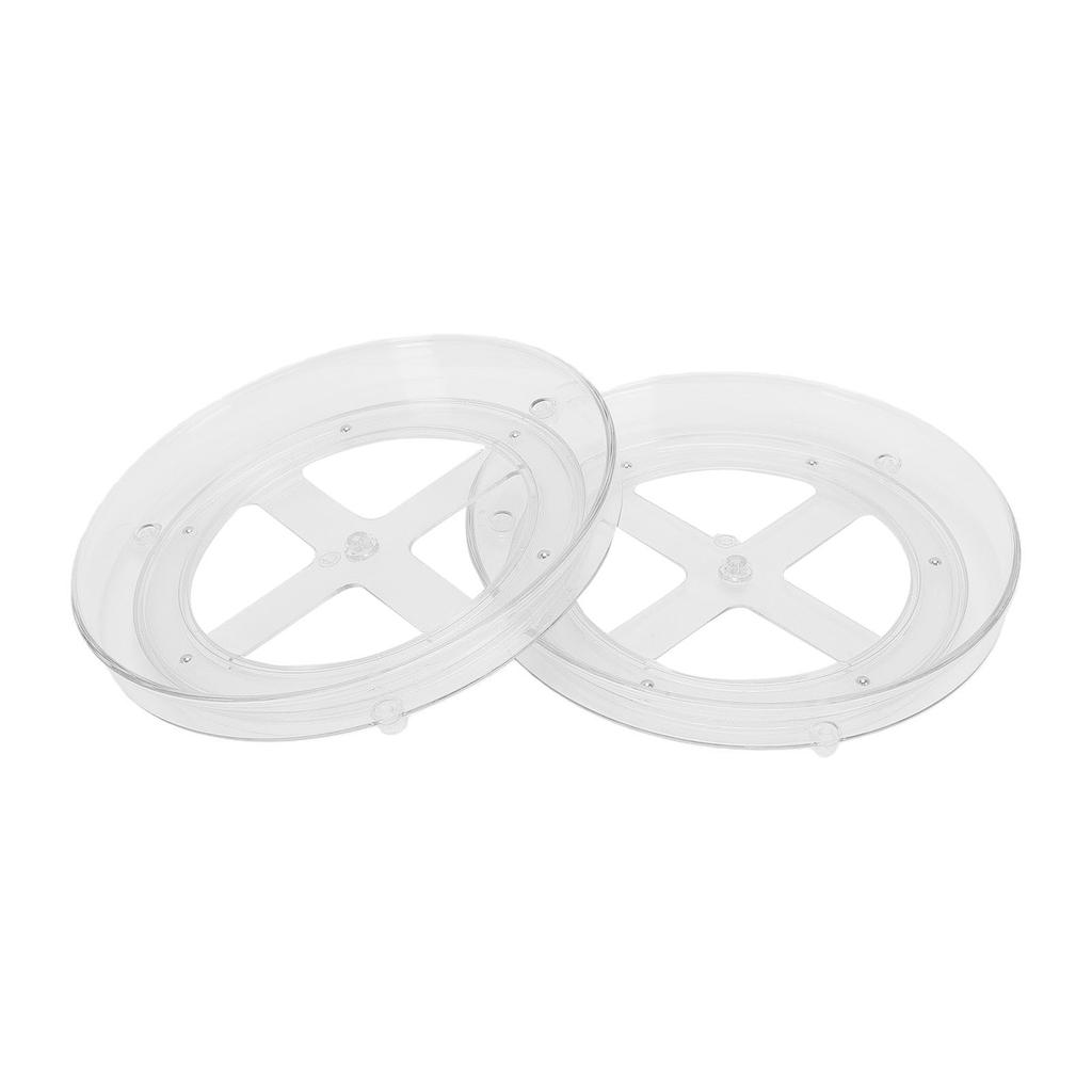 2PCS Transparent Cabinet Turntable 360 degrees Rotation Versatile Transparent Rotating Perfume Organization For Refrigerator Pantry Wardrobe