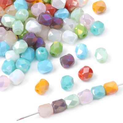 20 stuks/zak 5x6mm handgemaakte facetgeslepen kristalglaskralen effen glanzende kleuren losse afstandskralen voor ketting armband oorbel doe-het-zelf sieraden maken