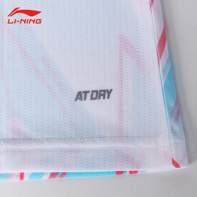 Li-Ning Breathable Quick-Dry Badminton Shirt Women tops Standard-White AAYU150-2