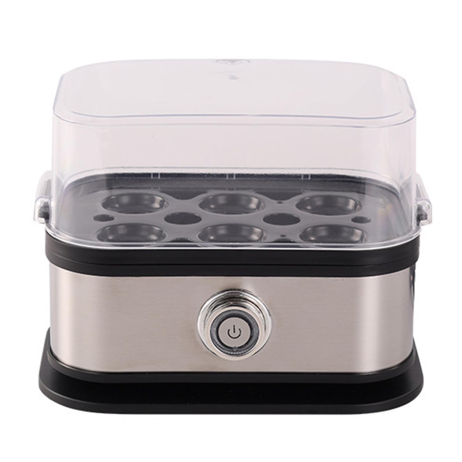 200W Power Eggs Boiler Space Saving Auto Shut-Off Smart Egg Cooker 6 Eggs Capacity Stainless Steel Rapid Egg Cooker US