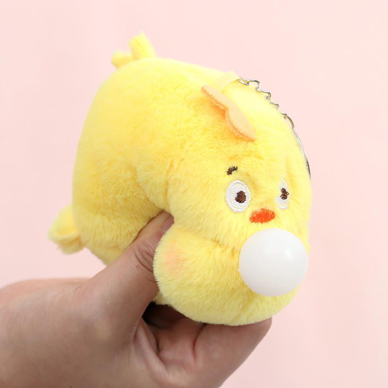 10cm 1Pcs Puffing Bubble Cute Pendant Blowing Bubble Puppy Cute Panda Head Doll Pendant Bag Keychain Plush Toy