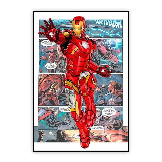 Marvel Movie Poster Spiderman Canvas Painting Iron Man Hulk Wall Art Print Kids Room Decoration Modern Home Decor Gift