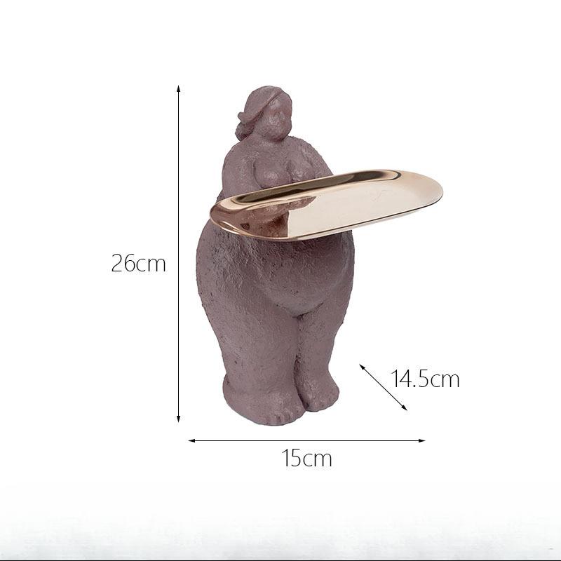 

Йога Толстая Женщина Скульптура Поднос Хранение Ювелирных Изделий Домашний Вход Гостиная Комната Настольное Украшение