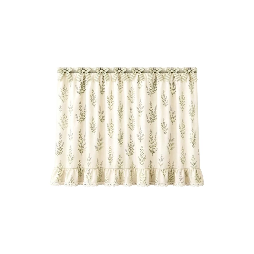 Farmhouse Kitchen Oven Skirt 78x55cm Decorative Ruffled Edge Oven Cover with Bow Tie Top for Rustic Style Kitchen Window Treatment