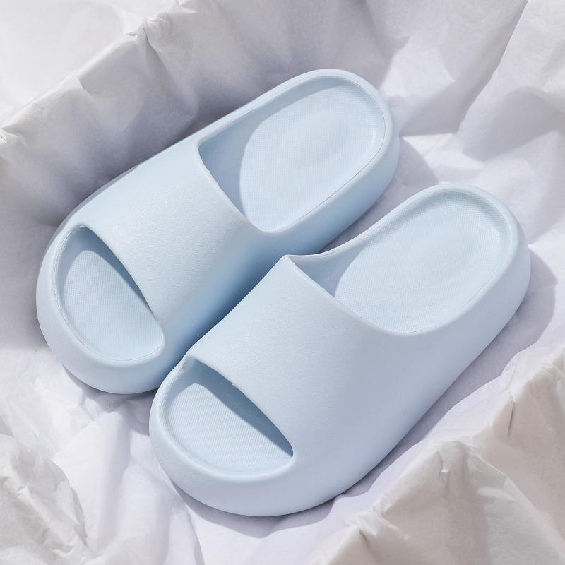 Thick-soled Slippers for Women's Summer Student Dormitory Fashionable Outer Wear Non-slip Simple Solid Color Seaside Beach Sandals