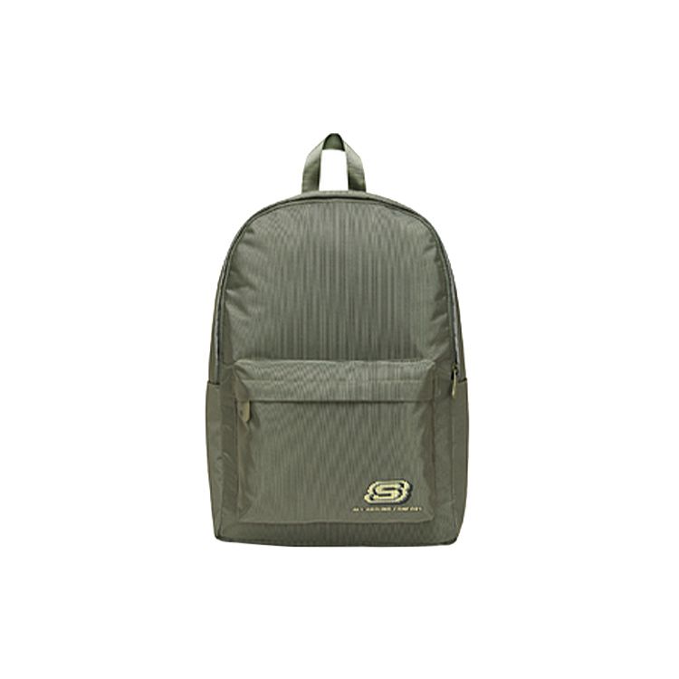Skechers Pixel Print Simple Versatile Large Capacity Sports Zipper Fabric Backpack Unisex Backpack Olive-Green L122U183-015R Olive Green