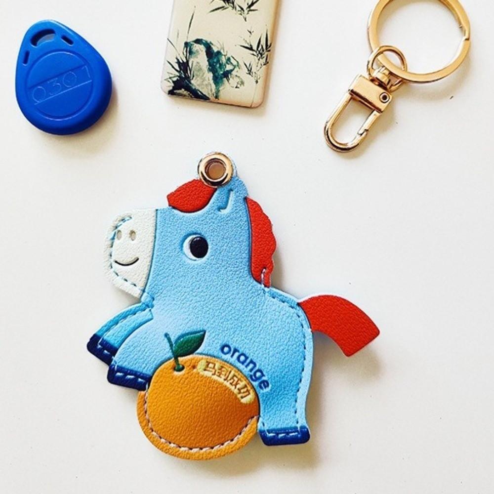 Leather Horse Pendant Year of Horse Zodiac Pony Bag Hanging Funny Horse Car Keychain  Birthday Gift