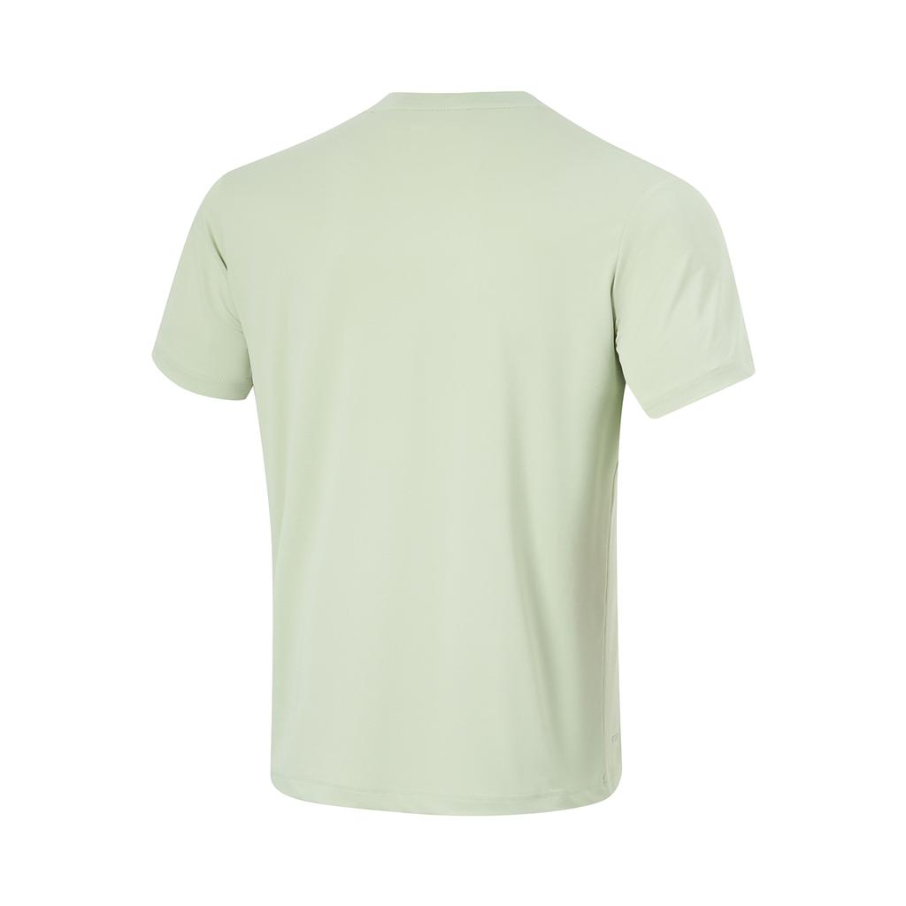 Li-Ning Fitness Series Simple Casual Pullover Round Neck Solid Color Short Sleeve T-Shirt Men Tops Green ATSU501-4