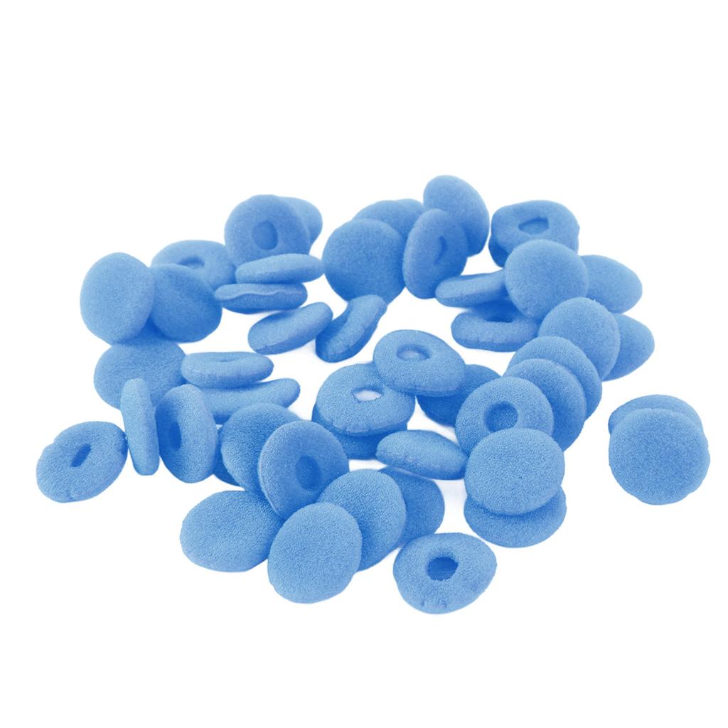 50PCS Foam Earbuds Cover 15mm Sponge Earbuds Replacement Ear Pads Tips Protector for MP3 MP4 Tablets Earphones Blue