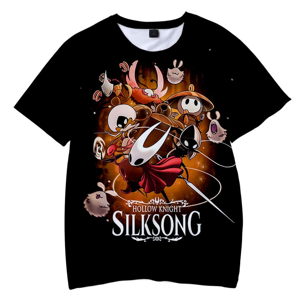 Hollow Knight Silksong Women Men's T-shirts Anime Printed O-Neck Oversized Short Sleeves Fashion Mens Hollow Knight Clothing Streetwear