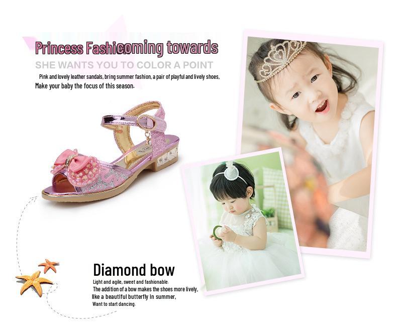 2025 Summer Korean Style High-Heeled Fish Mouth Sandals for Girls - Student & Children's Sizes Available.