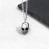 Retro Punk Stainless Steel Skull Necklace for Men,Rock Small Personality Pendant Necklace,Halloween Jewelry
