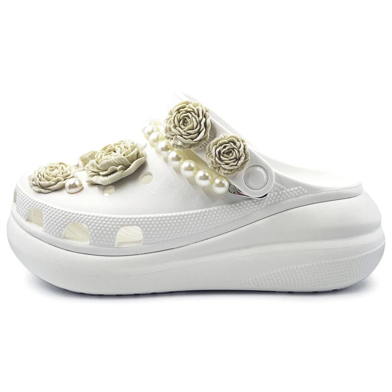 Crocs Crush Clog EIGHT% Mountain Wild Gardenia Pearl Comfortable Hole Shoes Unisex White