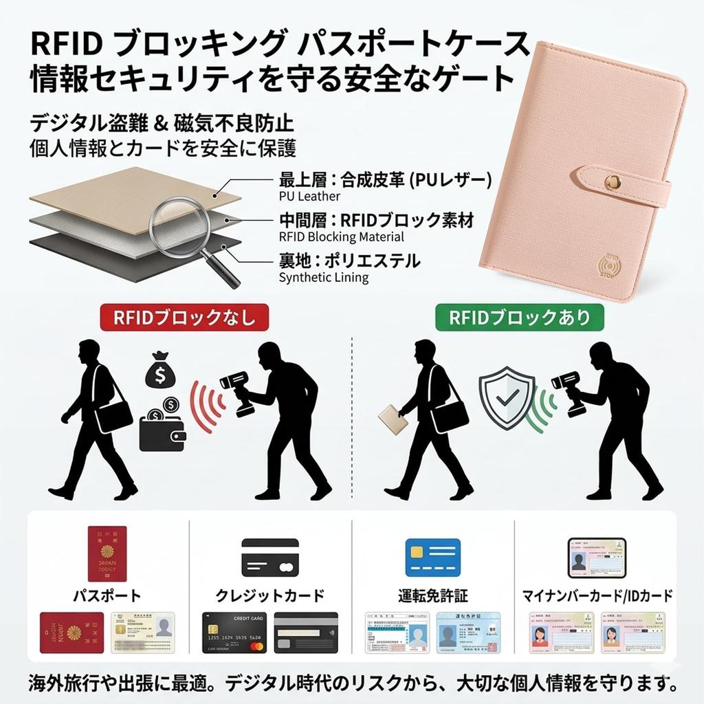 Slim Passport Integrated Snap Premium PU Passport Pen Holds 2 Passports and 4 Card Multifunctional Storage Travel Airline Ticket Business Trip Khaki