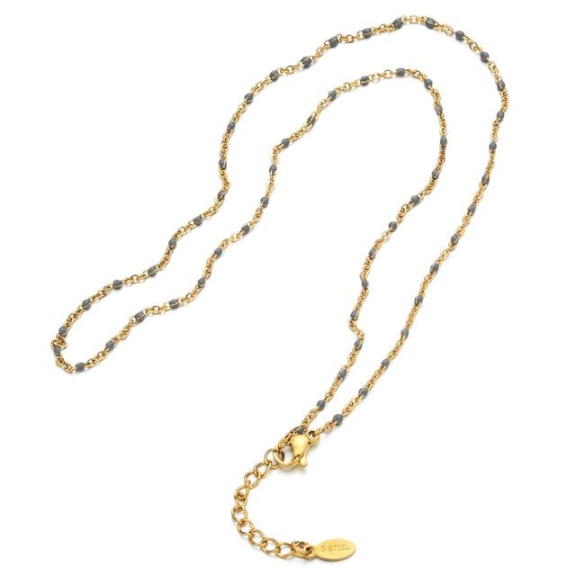 Boho Stainless Steel For Women Bracelets Cute Style Enamel Bracelets Jewelry Gold Tone Color Link Chain BraceletCute Wrist Bracelet